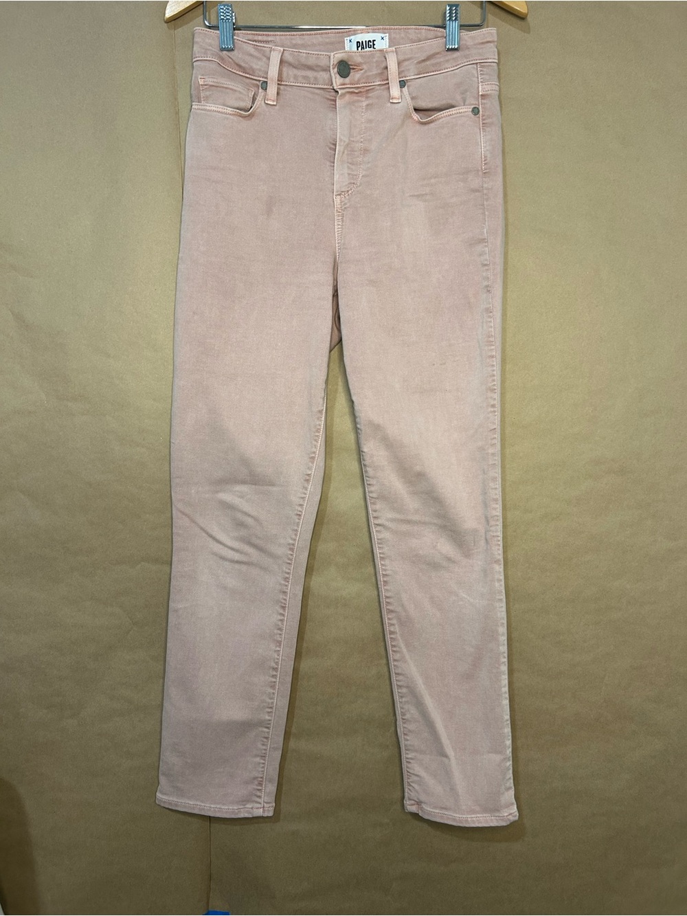 PAIGE Women’s Pink Blush Jeans Size 29 Slim Straight Stretch Denim